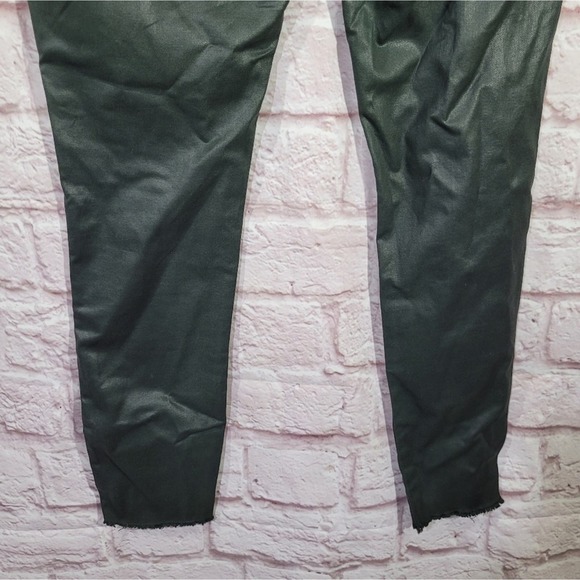 DL1961 Margaux Thicket Green High Rise Raw Hem Instasculpt Ankle Skinny Jeans - Picture 9 of 14